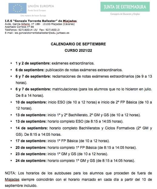 calendario de septiembre